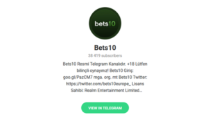 Bets10 Telegram kanalı